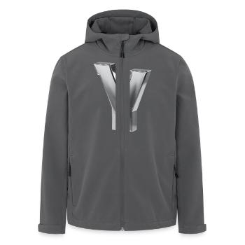 Chrome ,, Y " Metallic - Recycelte Männer Softshell-Jacke von Stanley/Stella - Anthrazit - Vorne - AI Model Male 185 light (185cm)