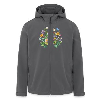 Bunte Wildblumen Blumenstrauß Illustration - Recycelte Männer Softshell-Jacke von Stanley/Stella - Anthrazit - Vorne - AI Model Male 185 light (185cm)