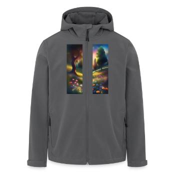 Wunderbares Waldgrafikdesign - Recycelte Männer Softshell-Jacke von Stanley/Stella - Anthrazit - Vorne - AI Model Male 185 light (185cm)