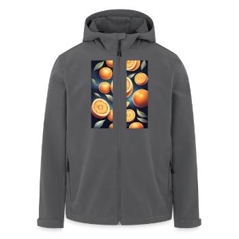 Frisches Orangen-Design - Recycelte Männer Softshell-Jacke von Stanley/Stella - Anthrazit - Vorne - AI Model Male 185 light (185cm)