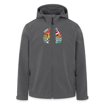 Servieren, Setzen, Schnuppern Lustiger Süßer Volleyball und Eckzahn - Recycelte Männer Softshell-Jacke von Stanley/Stella - Anthrazit - Vorne - AI Model Male 185 light (185cm)