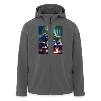 Ein Haufen frisch gepflückter Heidelbeeren - Recycelte Männer Softshell-Jacke von Stanley/Stella - Anthrazit - Vorne - AI Model Male 185 light (185cm)