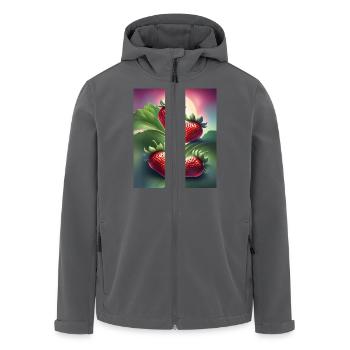 Vier leckere Erdbeeren - Recycelte Männer Softshell-Jacke von Stanley/Stella - Anthrazit - Vorne - AI Model Male 185 light (185cm)