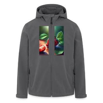 Rote saftige Erdbeere - Recycelte Männer Softshell-Jacke von Stanley/Stella - Anthrazit - Vorne - AI Model Male 185 light (185cm)