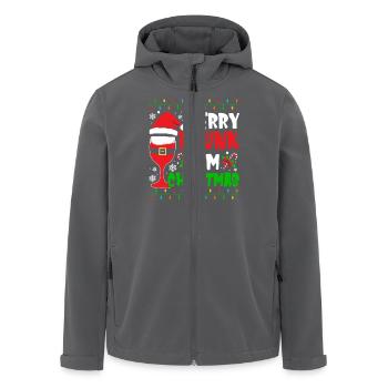 Merry Drunk I'm Christmas Wine Beer Spirit - Recycelte Männer Softshell-Jacke von Stanley/Stella - Anthrazit - Vorne - AI Model Male 185 light (185cm)
