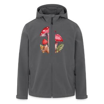 Niedliches Eichhörnchen mit roten Champignons Cute - Recycelte Männer Softshell-Jacke von Stanley/Stella - Anthrazit - Vorne - AI Model Male 185 light (185cm)