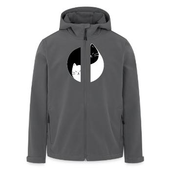 Schwarz-weiße Katzen Design Black and White Cats - Recycelte Männer Softshell-Jacke von Stanley/Stella - Anthrazit - Vorne - AI Model Male 185 light (185cm)