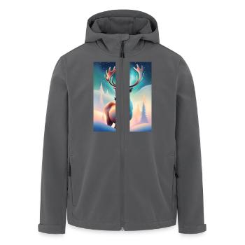 Majestätisches Rentier-Design mit Nordlichtern - Recycelte Männer Softshell-Jacke von Stanley/Stella - Anthrazit - Vorne - AI Model Male 185 light (185cm)