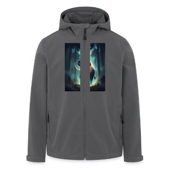 Mammut im Wald - Recycelte Männer Softshell-Jacke von Stanley/Stella - Anthrazit - Vorne - AI Model Male 185 light (185cm)
