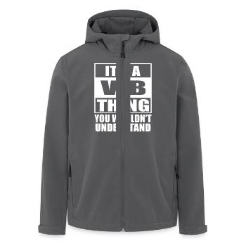 Es ist ein Vib-Ding, das Sie nicht verstehen würden - Recycelte Männer Softshell-Jacke von Stanley/Stella - Anthrazit - Vorne - AI Model Male 185 light (185cm)