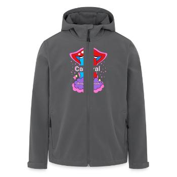 Carnival Regenbogen Farben - Recycelte Männer Softshell-Jacke von Stanley/Stella - Anthrazit - Vorne - AI Model Male 185 light (185cm)