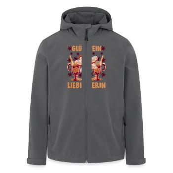 GLÜHWEIN LIEBHABERIN Lustiges Weihnachtsmarkt - Recycelte Männer Softshell-Jacke von Stanley/Stella - Anthrazit - Vorne - AI Model Male 185 light (185cm)