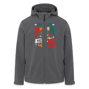 Dartspieler UND ZACK WIEDER 26 Lustiges Darts - Recycelte Männer Softshell-Jacke von Stanley/Stella - Anthrazit - Vorne - AI Model Male 185 light (185cm)