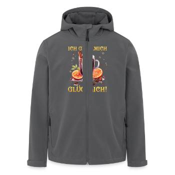 Weihnachtsmarkt GLÜH MICH GLÜCKLICH Lustiges - Recycelte Männer Softshell-Jacke von Stanley/Stella - Anthrazit - Vorne - AI Model Male 185 light (185cm)