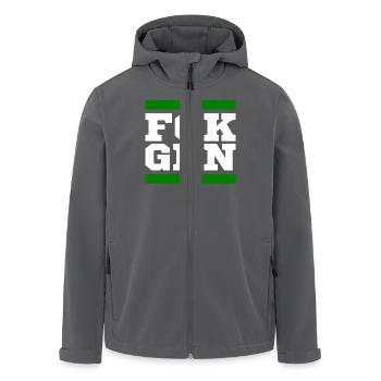 FCK GRN Fuck Grün Gegen die Grünen - Recycelte Männer Softshell-Jacke von Stanley/Stella - Anthrazit - Vorne - AI Model Male 185 light (185cm)