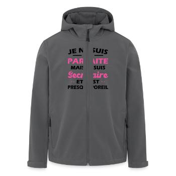 Pas Parfaite mais Je suis Secrétaire Femme Cadeau - Veste softshell homme en polyester recyclé Stanley/Stella - charbon - Devant - AI Model Male 185 light (185cm)