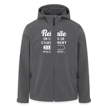 Retreat wird geladen, bitte warten - Recycelte Männer Softshell-Jacke von Stanley/Stella - Anthrazit - Vorne - AI Model Male 185 light (185cm)
