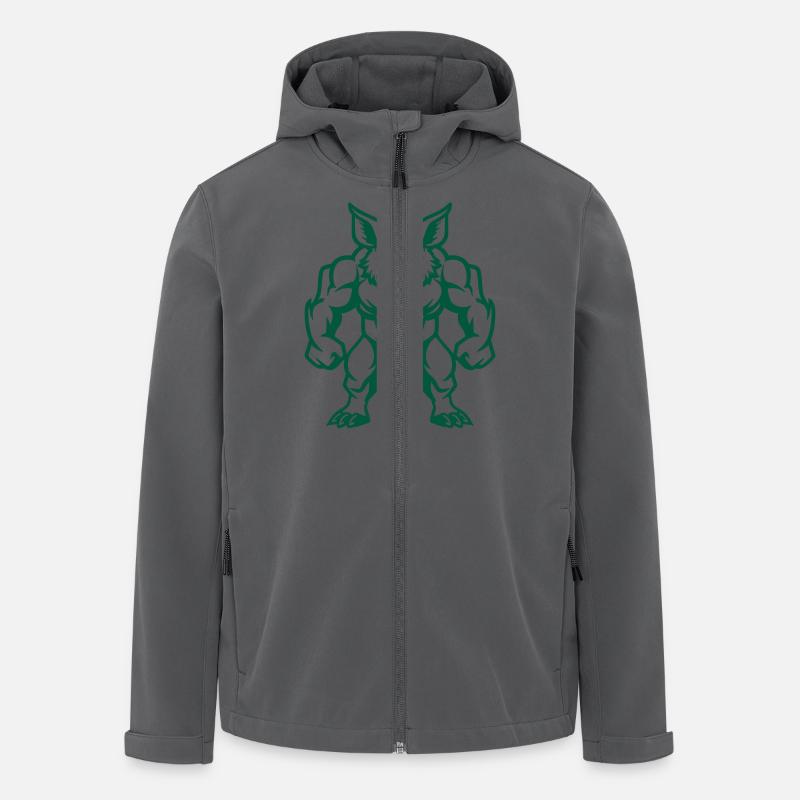 Bande dessinée Sanglier - Veste softshell homme en polyester recyclé Stanley/Stella - charbon