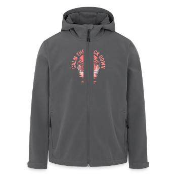 Calm The Flock Down Flamingo Pink Bird - Recycelte Männer Softshell-Jacke von Stanley/Stella - Anthrazit - Vorne - AI Model Male 185 light (185cm)