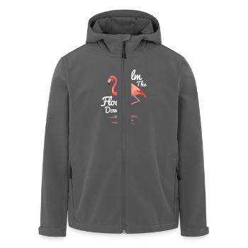 Calm The Flock Down Pink Bird Flamingo - Recycelte Männer Softshell-Jacke von Stanley/Stella - Anthrazit - Vorne - AI Model Male 185 light (185cm)