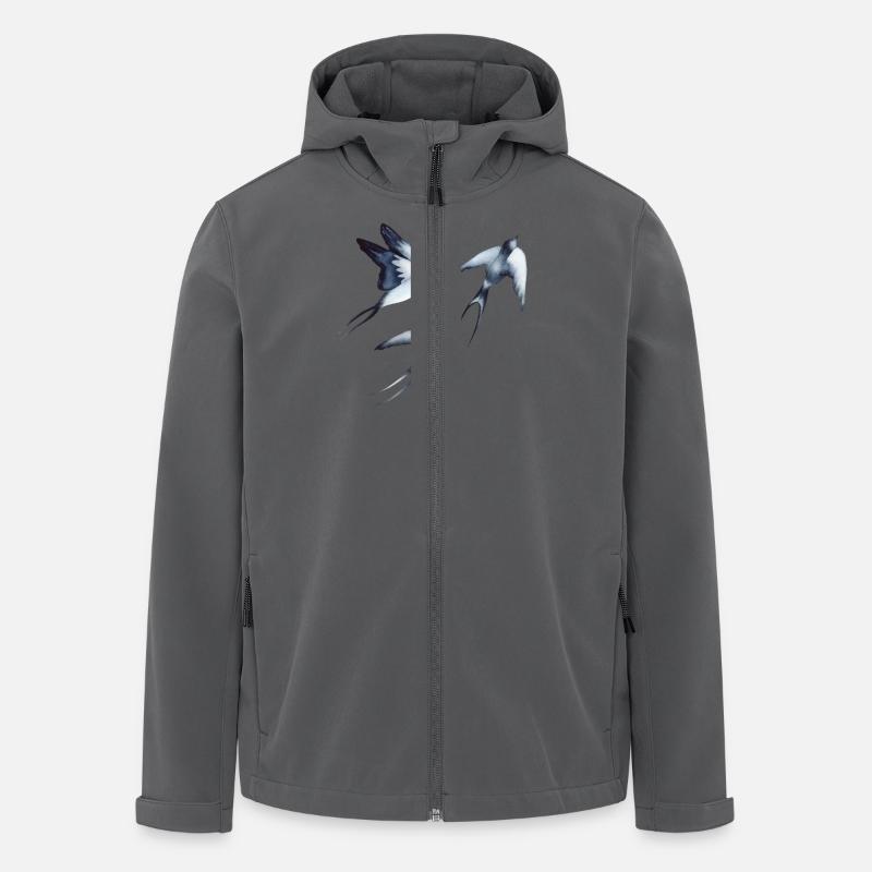 Schwalben im Flug Swallows in Flight - Recycelte Männer Softshell-Jacke von Stanley/Stella - Anthrazit