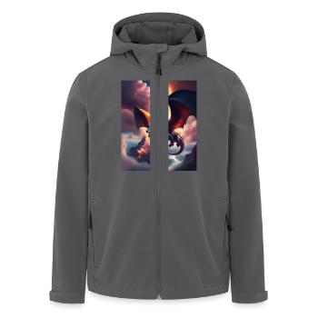 Drache fliegt über die Berge - Recycelte Männer Softshell-Jacke von Stanley/Stella - Anthrazit - Vorne - AI Model Male 185 light (185cm)