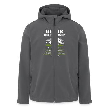 Bevor Du Fragst Wanderer Trekking Wandern - Recycelte Männer Softshell-Jacke von Stanley/Stella - Anthrazit - Vorne - AI Model Male 185 light (185cm)