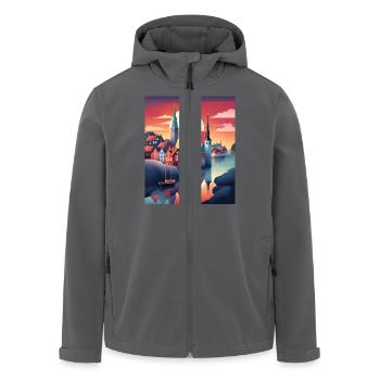 Die Stadt Dänemark - Recycelte Männer Softshell-Jacke von Stanley/Stella - Anthrazit - Vorne - AI Model Male 185 light (185cm)
