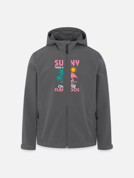 Sunny With A Chance Of Flamingos Pink Bird Cute - Recycelte Männer Softshell-Jacke von Stanley/Stella - Anthrazit