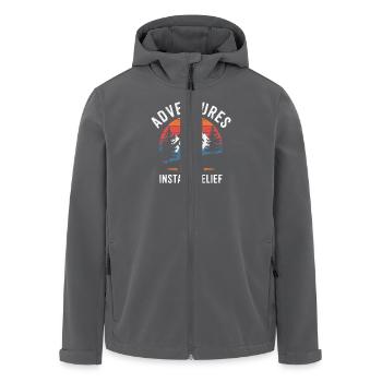Abenteuer bringen sofortige Erholung Wandern - Recycelte Männer Softshell-Jacke von Stanley/Stella - Anthrazit - Vorne - AI Model Male 185 light (185cm)