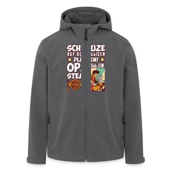 Opi SCHNAUZE AUF DEN BILLIGEN PLÄTZEN OPA WILL - Recycelte Männer Softshell-Jacke von Stanley/Stella - Anthrazit - Vorne - AI Model Male 185 light (185cm)