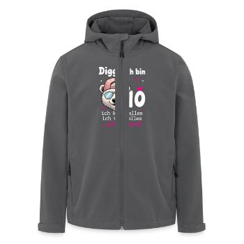 Digga Ich Bin 10 Kindergeburtstag Mädchen - Recycelte Männer Softshell-Jacke von Stanley/Stella - Anthrazit - Vorne - AI Model Male 185 light (185cm)