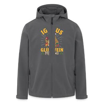 Glühweinstand I G PLUS GLÜHWEIN MIT SCHUSS Lustig - Recycelte Männer Softshell-Jacke von Stanley/Stella - Anthrazit - Vorne - AI Model Male 185 light (185cm)