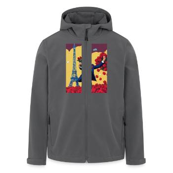 Macron, Humor T-Shirt, Männergeschenk, Frauen, Blume - Recycelte Männer Softshell-Jacke von Stanley/Stella - Anthrazit - Vorne - AI Model Male 185 light (185cm)