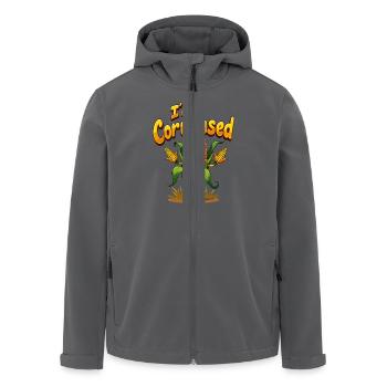 I'm Cornfused für einen Mais Esser Maiskolben Fan - Recycelte Männer Softshell-Jacke von Stanley/Stella - Anthrazit - Vorne - AI Model Male 185 light (185cm)