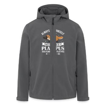 Schnabeltier - Recycelte Männer Softshell-Jacke von Stanley/Stella - Anthrazit - Vorne - AI Model Male 185 light (185cm)