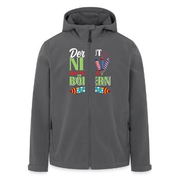 Pyrotechniker DER TUT NIX DER WILL NUR BÖLLERN - Recycelte Männer Softshell-Jacke von Stanley/Stella - Anthrazit - Vorne - AI Model Male 185 light (185cm)