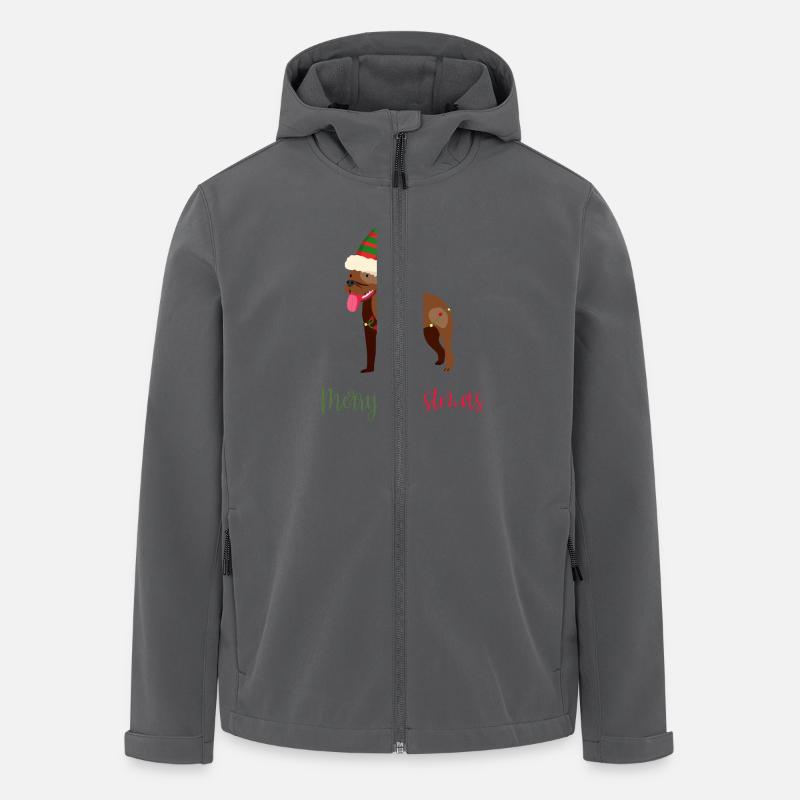 Bouledogue américain, Bully, Noël, Noël - Veste softshell homme en polyester recyclé Stanley/Stella - charbon