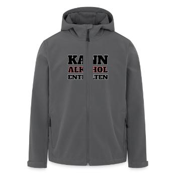Kann Alkohol enthalten - Lustiger Trinkspruch - Recycelte Männer Softshell-Jacke von Stanley/Stella - Anthrazit - Vorne - AI Model Male 185 light (185cm)