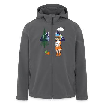 Frohe Ostern Mädchen Hase Kaninchen Rüben Berge - Recycelte Männer Softshell-Jacke von Stanley/Stella - Anthrazit - Vorne - AI Model Male 185 light (185cm)