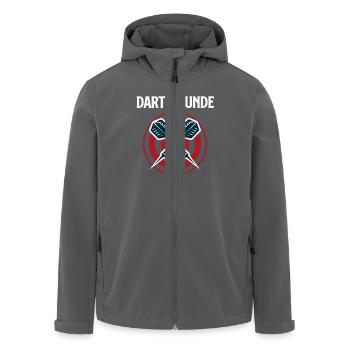 Dart Spieler DART FREUNDE Lustiges Dart Spielen - Recycelte Männer Softshell-Jacke von Stanley/Stella - Anthrazit - Vorne - AI Model Male 185 light (185cm)