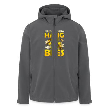 I Just Wanna Hang With My Bees Beekeeping Apiarist - Recycelte Männer Softshell-Jacke von Stanley/Stella - Anthrazit - Vorne - AI Model Male 185 light (185cm)