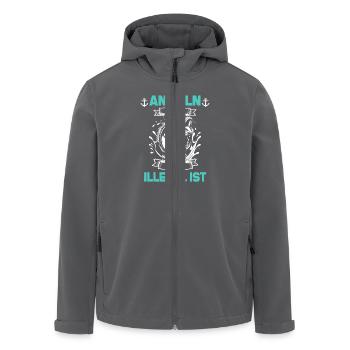 Ich Angle Weil Mord Illegal Ist Sarkasmus Angler - Recycelte Männer Softshell-Jacke von Stanley/Stella - Anthrazit - Vorne - AI Model Male 185 light (185cm)