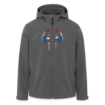 Affe mit Headset Musik Niederlande - Recycelte Männer Softshell-Jacke von Stanley/Stella - Anthrazit - Vorne - AI Model Male 185 light (185cm)