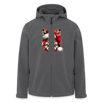 Polygon Kunst - Fuchs mit Weihnachtsmütze - Recycelte Männer Softshell-Jacke von Stanley/Stella - Anthrazit - Vorne - AI Model Male 185 light (185cm)