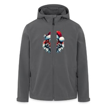 Polygon Kunst Tiger Weihnachtsmütze Original - Recycelte Männer Softshell-Jacke von Stanley/Stella - Anthrazit - Vorne - AI Model Male 185 light (185cm)