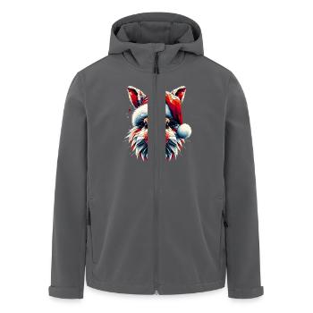 Polygon Kunst Hase Weihnachtsmütze Original - Recycelte Männer Softshell-Jacke von Stanley/Stella - Anthrazit - Vorne - AI Model Male 185 light (185cm)