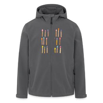 Bunte Streichhölzer für Abenteurer Aquarell Muster - Recycelte Männer Softshell-Jacke von Stanley/Stella - Anthrazit - Vorne - AI Model Male 185 light (185cm)