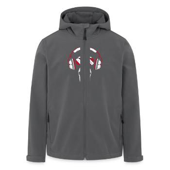 Affe mit Headset Musik Österreich - Recycelte Männer Softshell-Jacke von Stanley/Stella - Anthrazit - Vorne - AI Model Male 185 light (185cm)