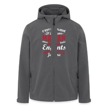 Es ist kompliziert, eine Mutter mit 3 Kindern zu sein - Recycelte Männer Softshell-Jacke von Stanley/Stella - Anthrazit - Vorne - AI Model Male 185 light (185cm)